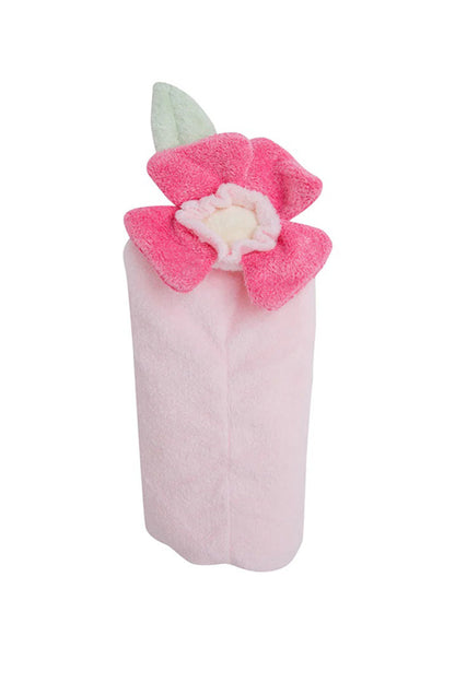 Lovie blankie pink flower rolled up