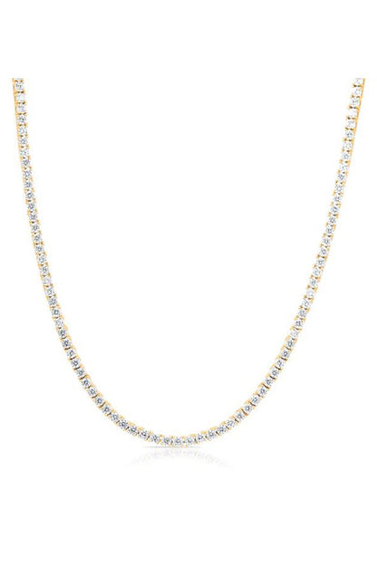 tennis necklace in gold/clear cz