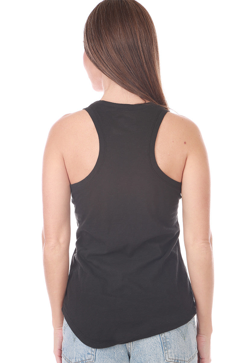 Relaxed slub tank in black back view