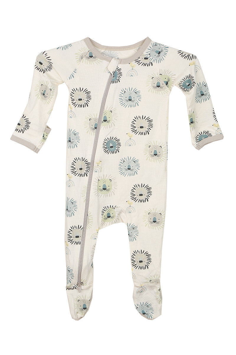 Printed footie onesie beige lil lion