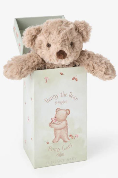Benny Bear snuggler plush security blanket with gift box
