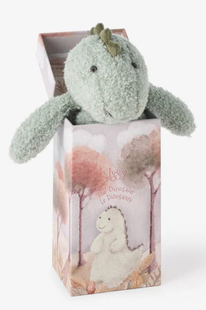 Dinosaur snuggler plush security blanket with gift box