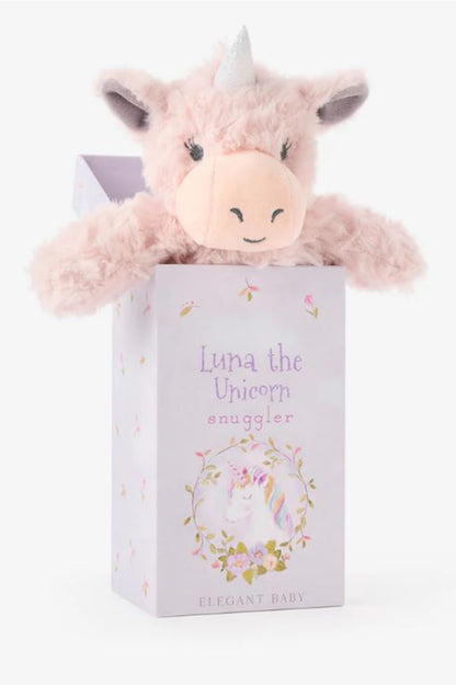 Unicorn snuggler plush security blanket with gift box