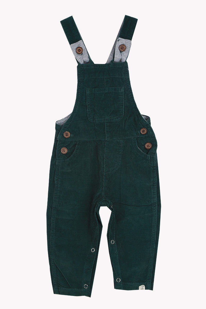 Corduroy overalls in green