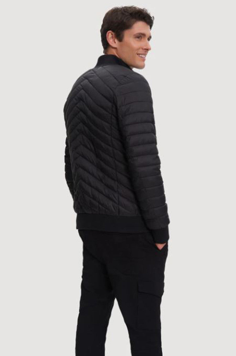 ALEC SHORT LENGTH PUFFER in black back view