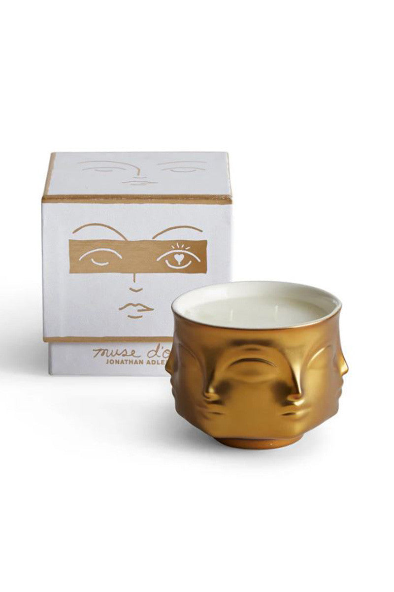 Muse d'or ceramic candle in gold