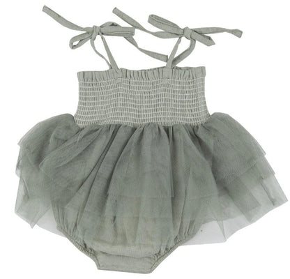 Tutu bubble in desert sage muslin front view