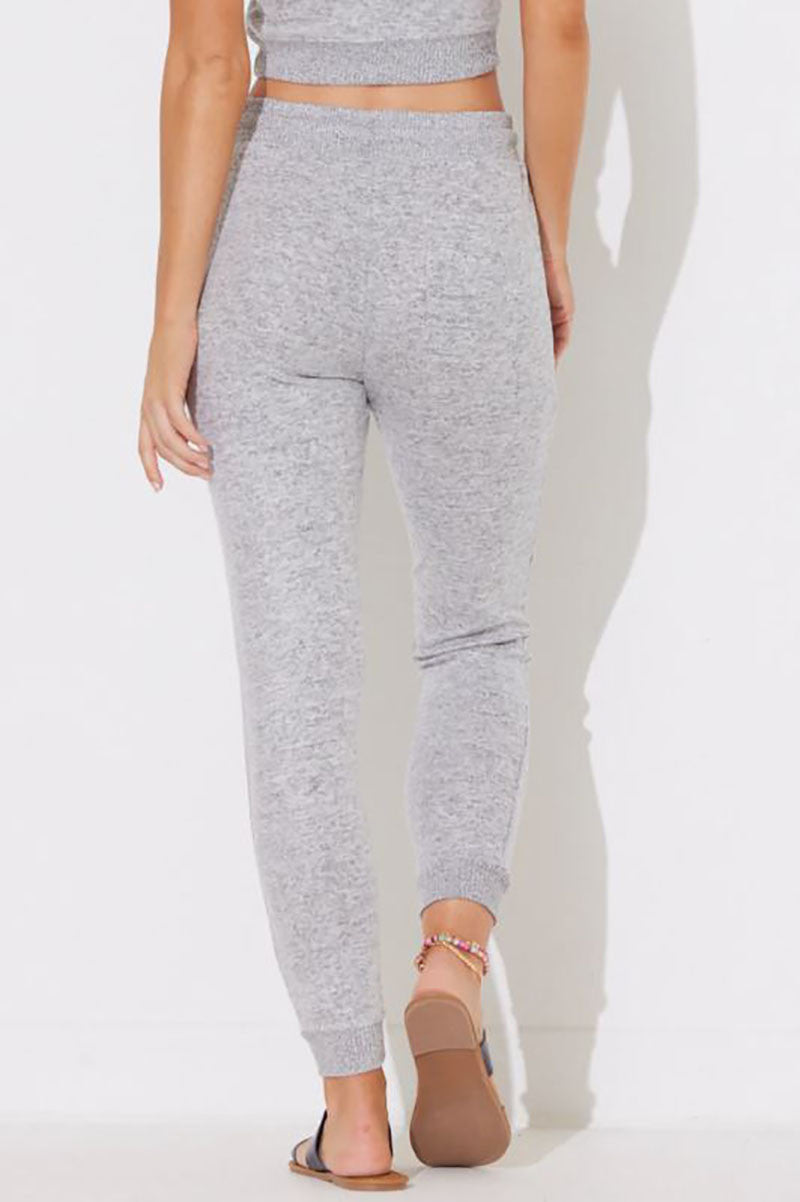 Hacci jogger in heather grey back view