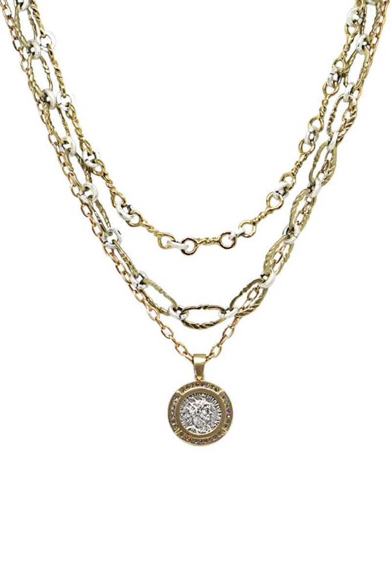 3 Tier chain maximianus necklace in gold silver