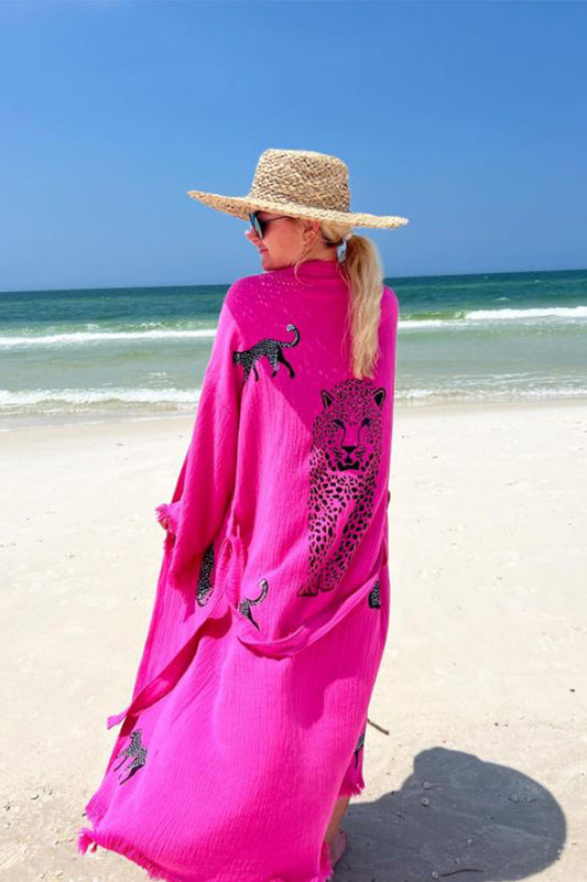 Kaftan leopard pink