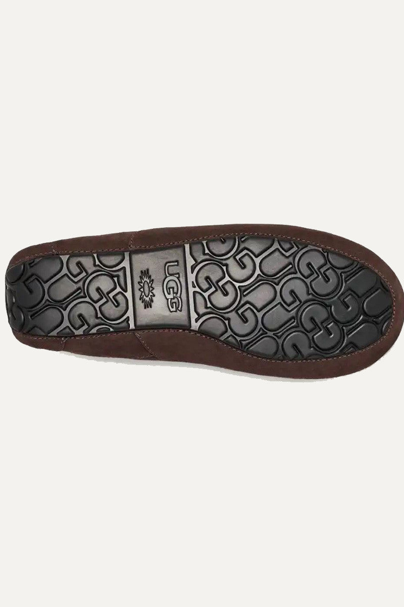 Ascot slipper in dstd cocoa bottom view