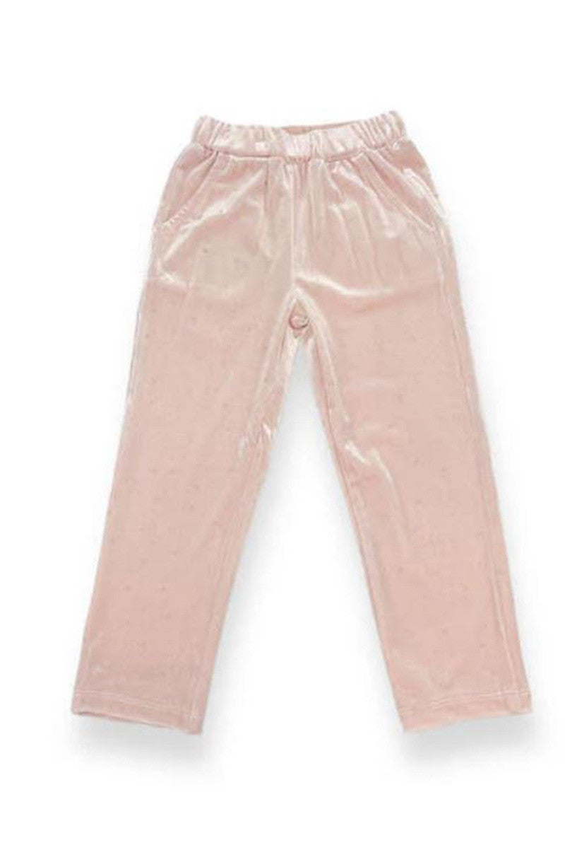Sparkle velvet jogger in pink front view
