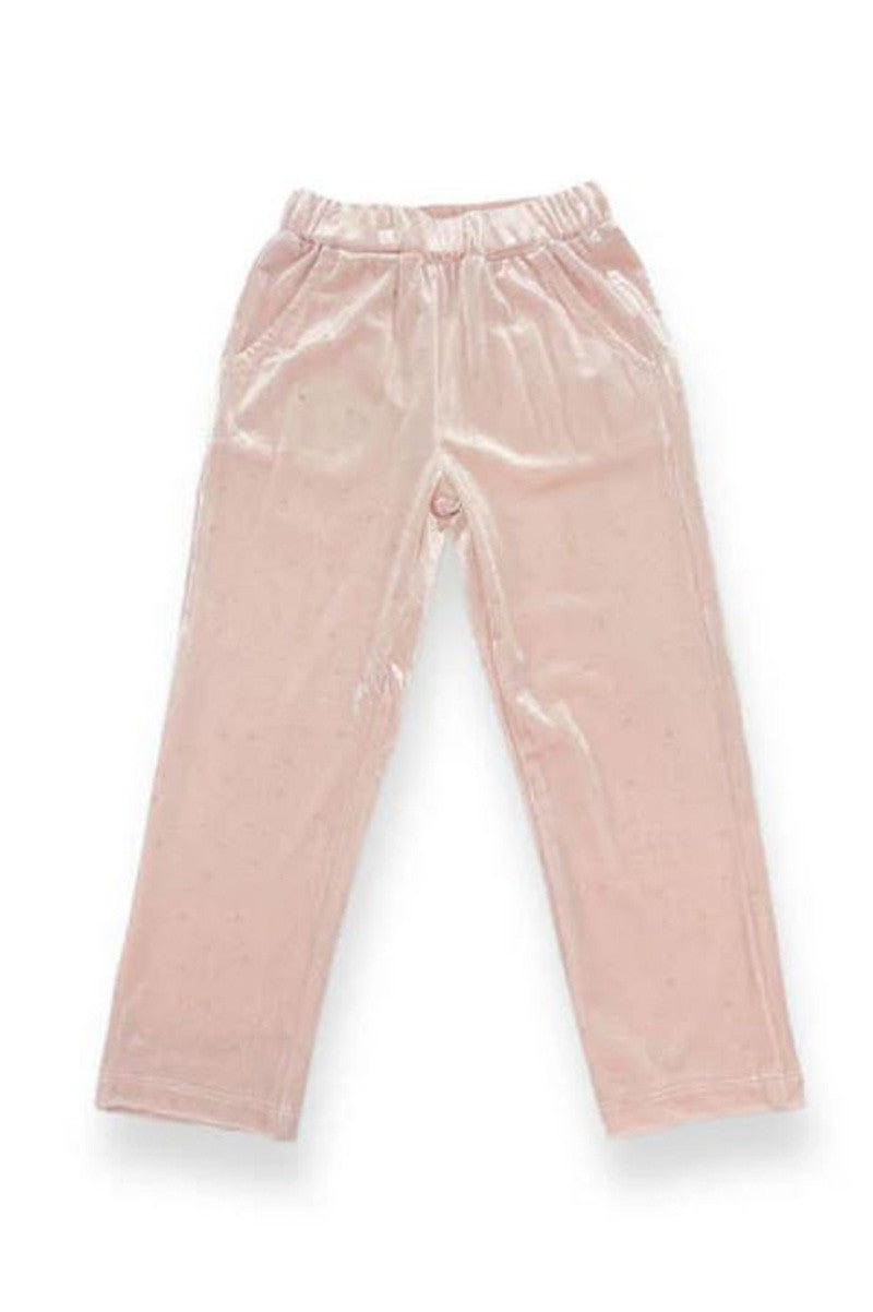 Sparkle velvet jogger in pink back view