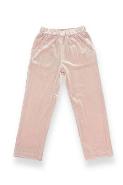 Sparkle velvet jogger in pink back view