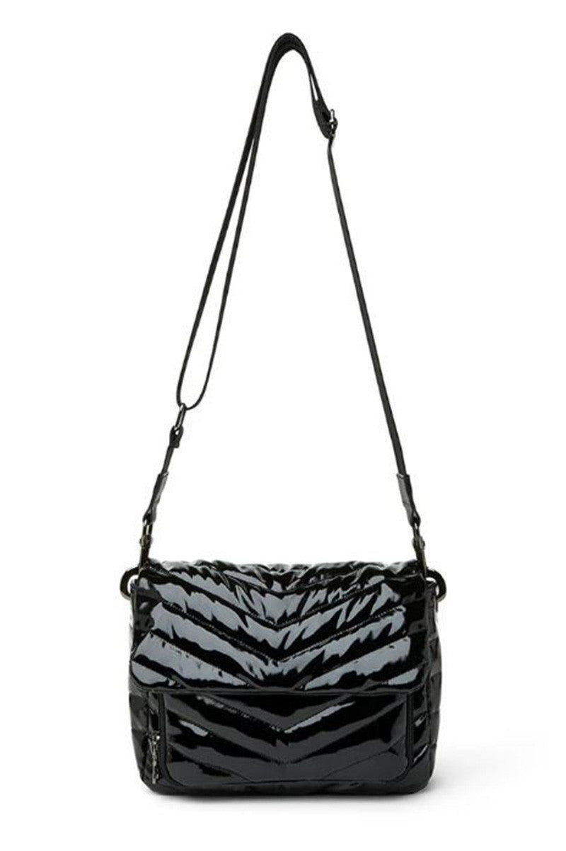 the muse in black patent front view 