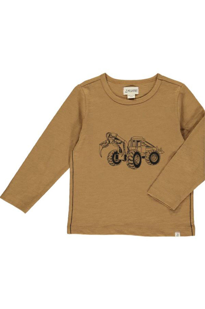 CHEROKEE RAGLAN PRINTED TEE in tan construction
