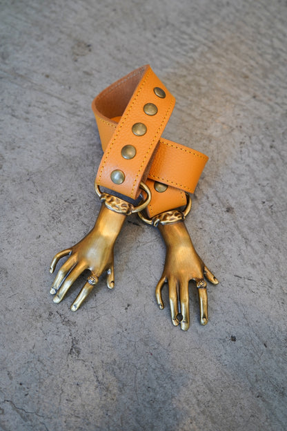 Yellow belt with gold hands 