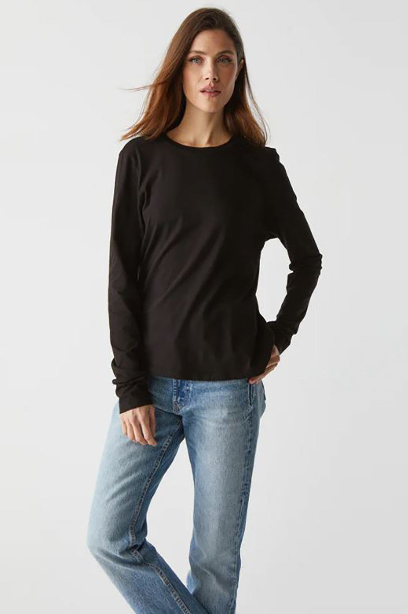 Clarissa long sleeve tee in black front view