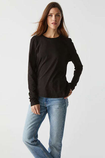 Clarissa long sleeve tee in black front view