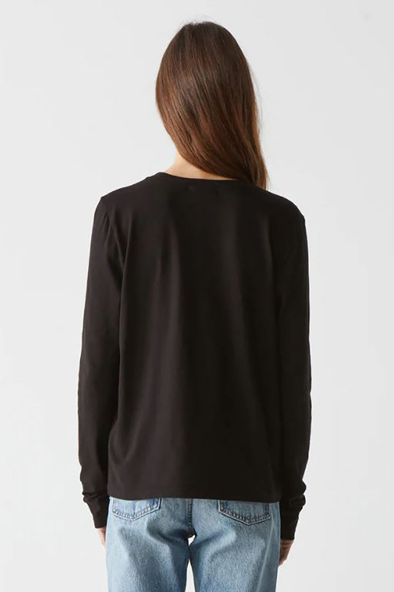 Clarissa long sleeve tee in black back view