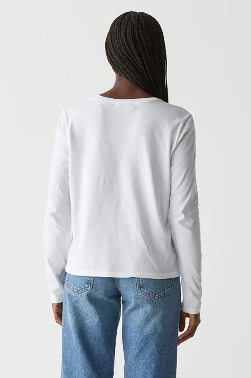 Clarissa long sleeve tee in white back view