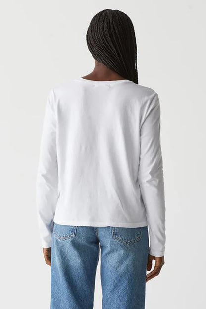 Clarissa long sleeve tee in white back view