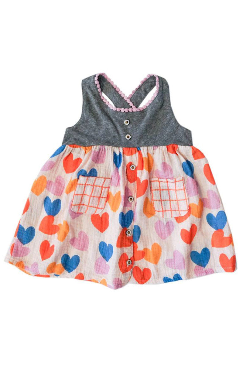 Willa Dress in paper hearts front view