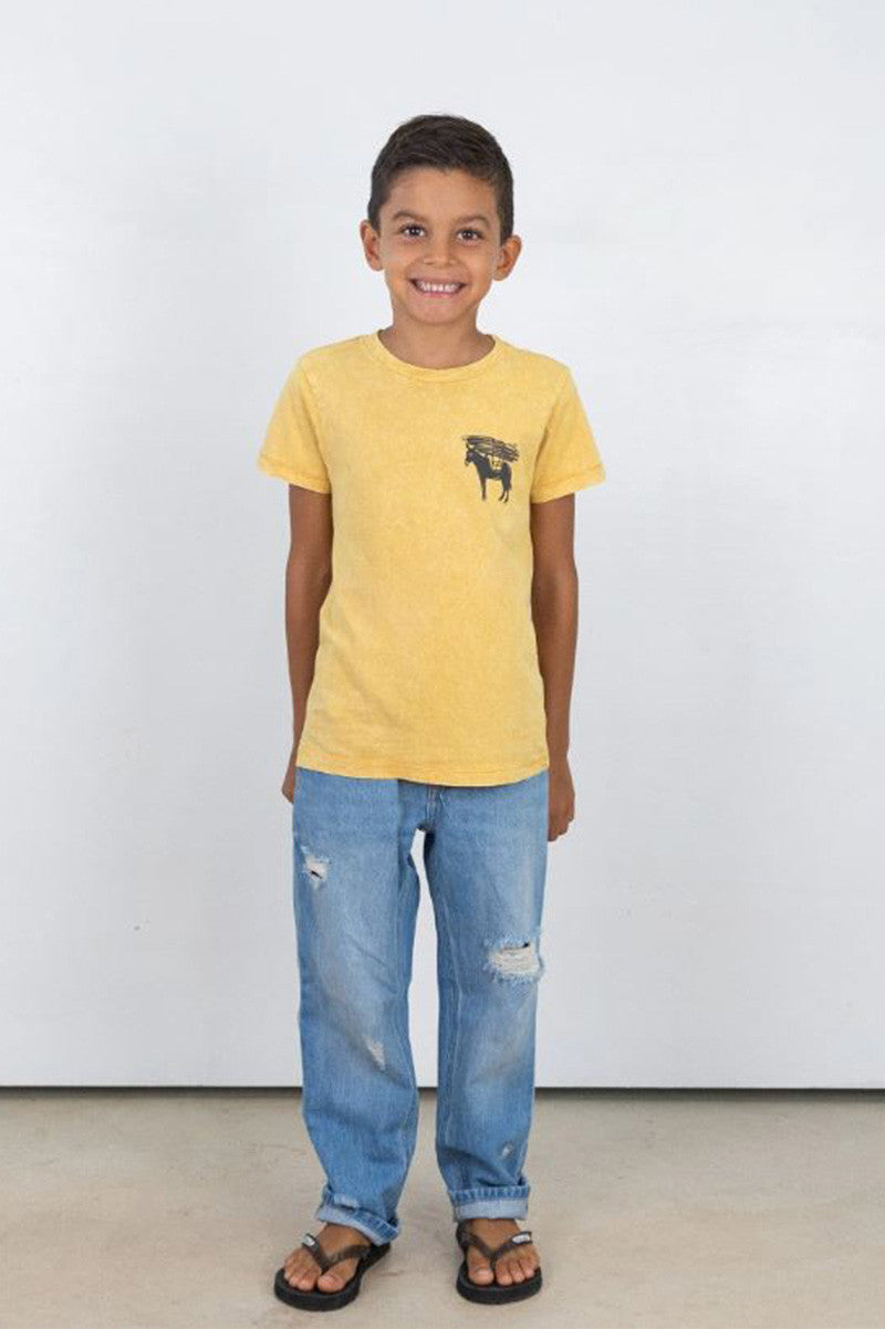 boys provisions tee, vintage gold