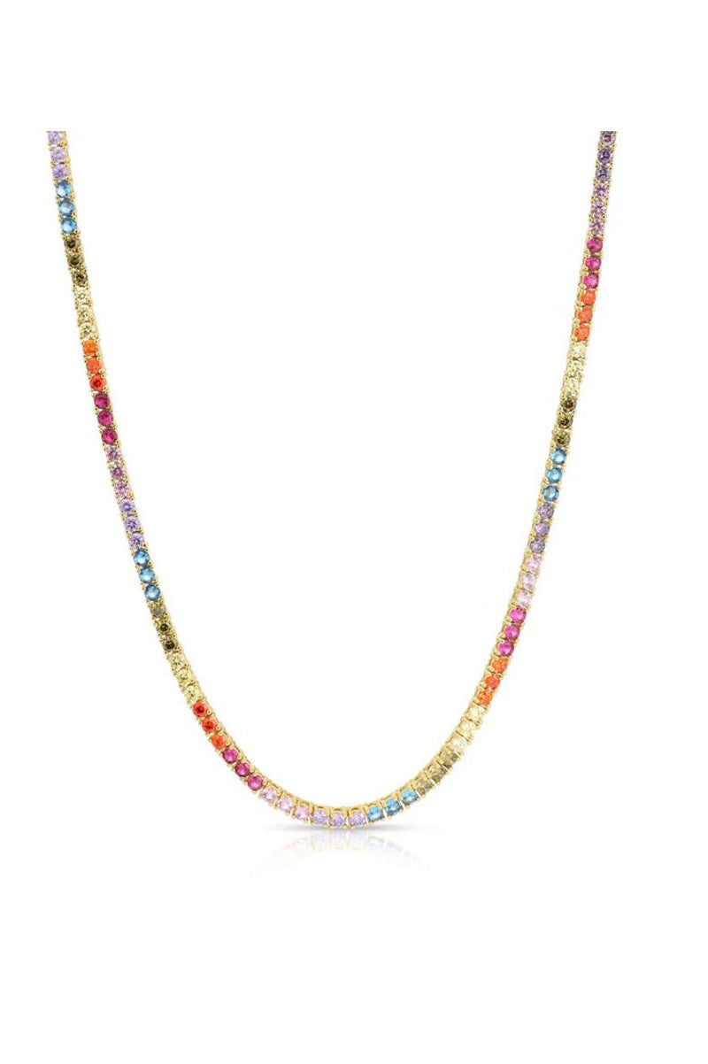 Tennis necklace rainbow