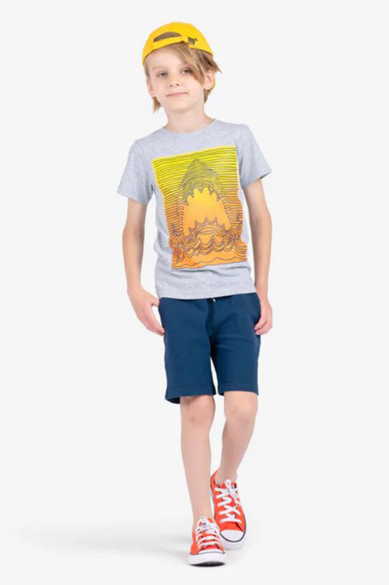 Short sleeve line shark tee in heather mist style view