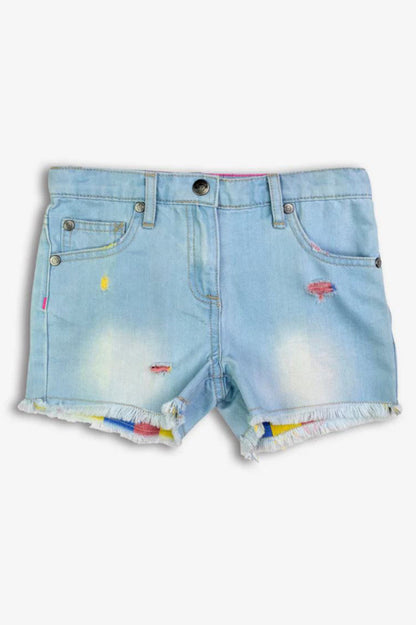 Rhodes short in light denim blue front view