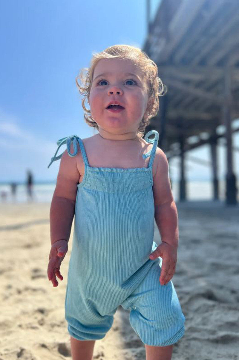 Victoria romper aqua rib style view