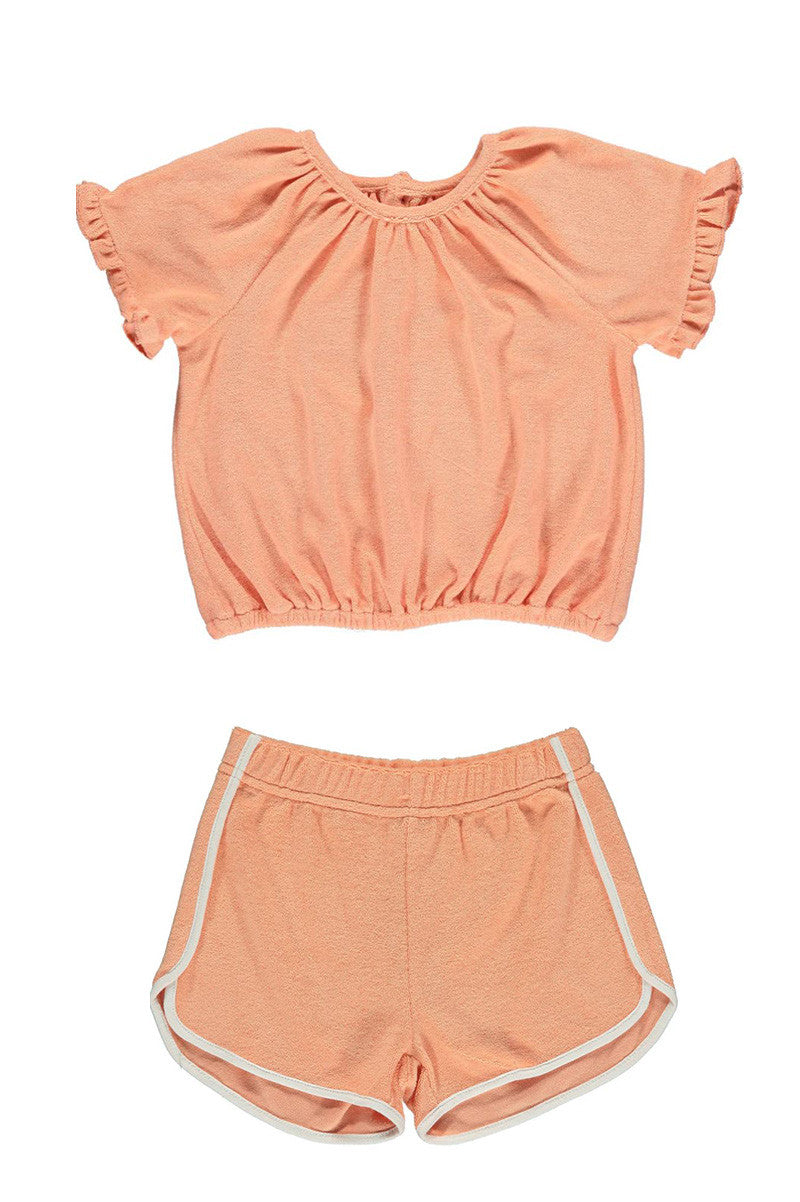 Indy shorts with top in orange front view