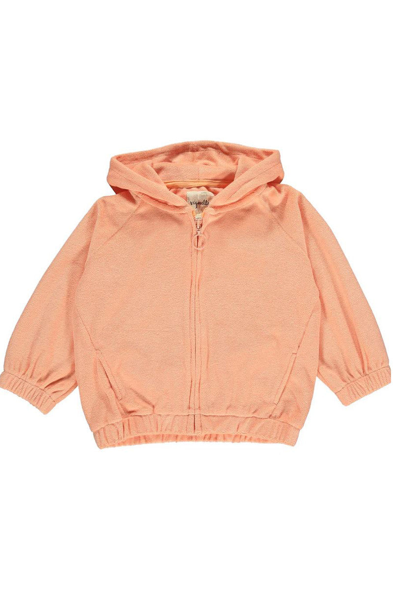 Alysha hoodie in orange in front view