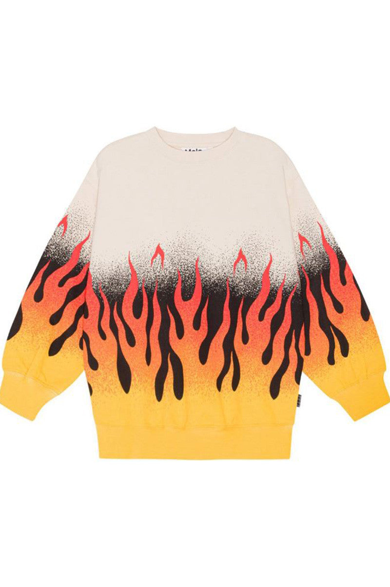 Monti sweatshirt in on fire front  view