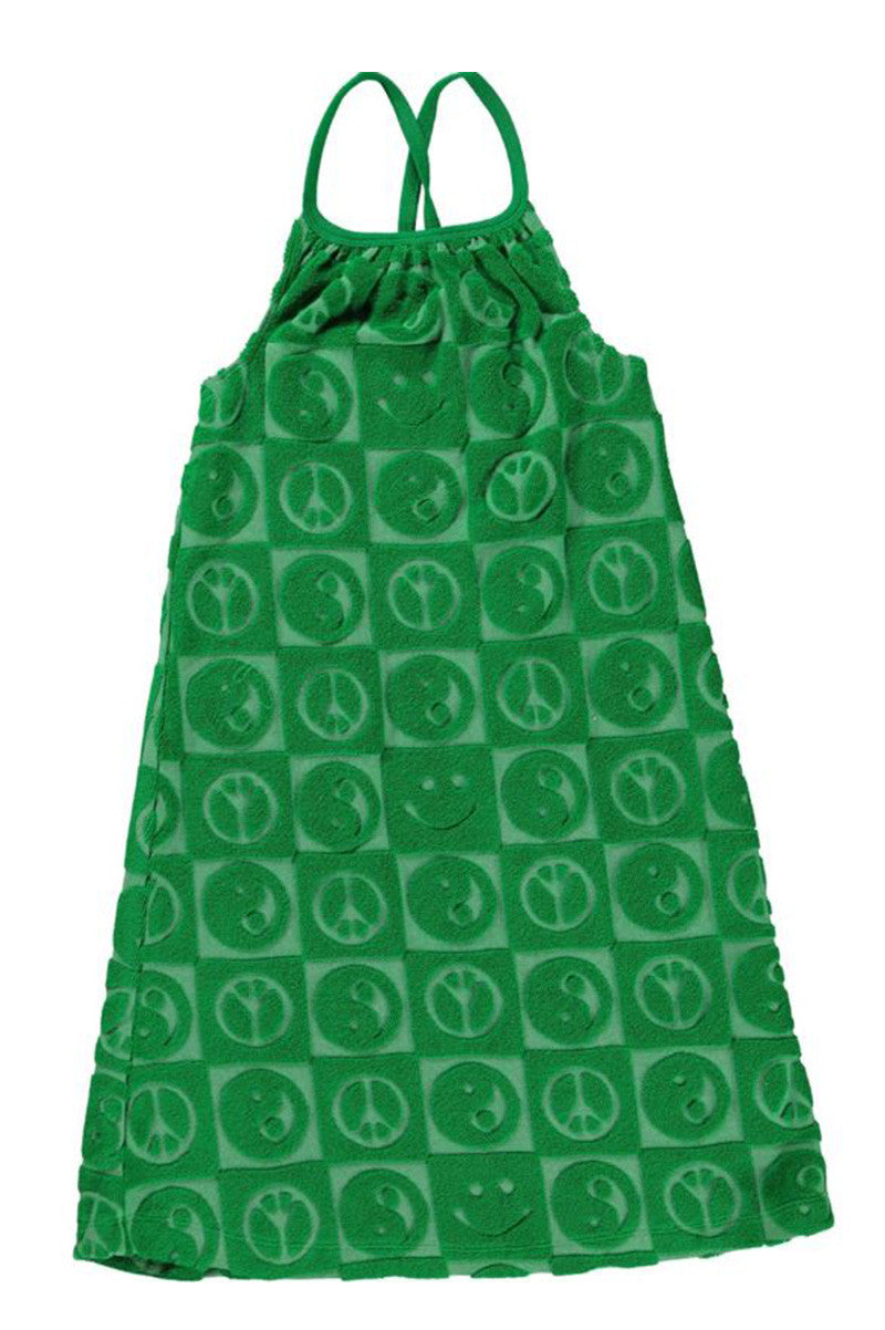 Charming dress in bright green front view