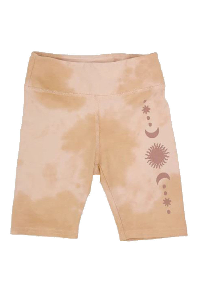 Girls soliel bike shorts, multi tie die, FRNT VIEW