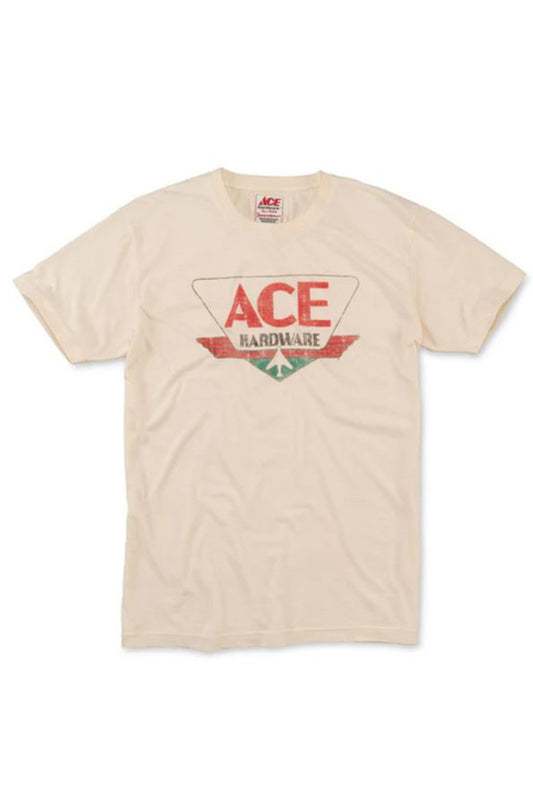 Ace Hardware fade tee in cream front view