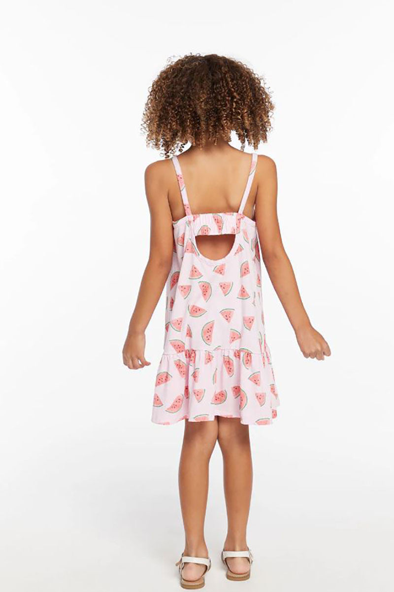 girls pink watermelon dress  back , watermelon heaven