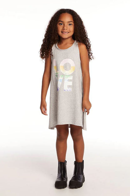 ombre love tank dress, grey