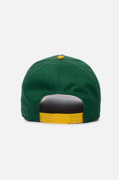 Extra large 100 snap back in green back view