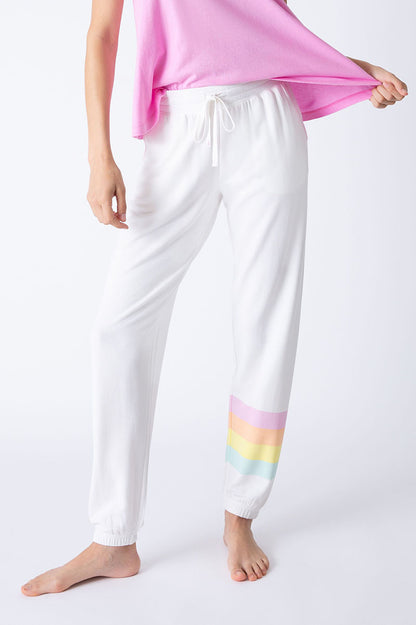 Shine bright pant in ivory front view