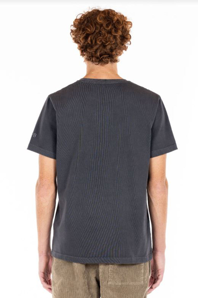 AKITA HEAVY KNIT TEE, GUN METAL, BACK VIEW