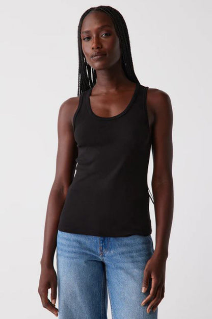 MICHAEL STARS JUNO scoop-neck tank top, BLACK