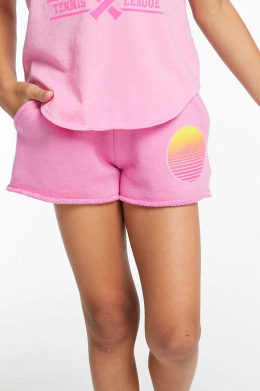 SUNRISE TERRY PEYTON SHORT, pink, front view