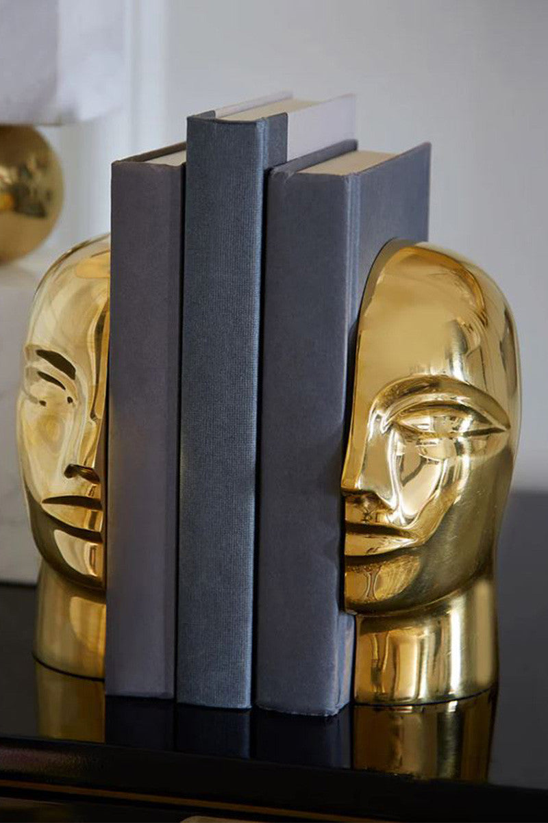 ATLAS BOOKEND SET GOLD