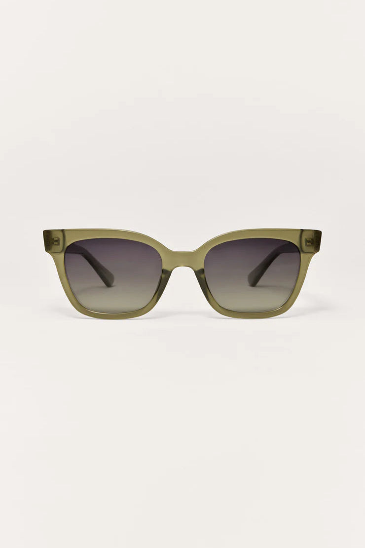 HIGH TIDE polarized sunglasses, olive frame with dark gradient lenses