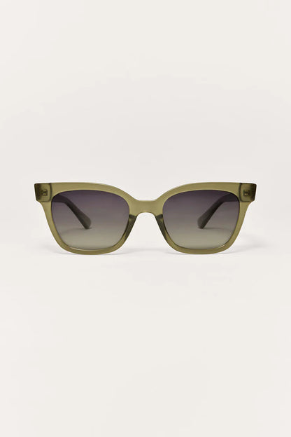 HIGH TIDE polarized sunglasses, olive frame with dark gradient lenses