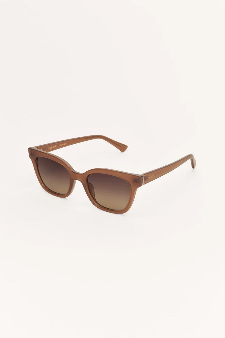 HIGH TIDE POLARIZED SUNGLASSES TAUPE GRADIENT SIDE VIEW