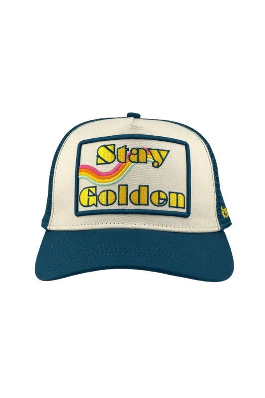 STAY GOLDEN TRUCKER IN TEAL FRONT VIEW